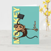 FUNNY MONKEY GREETING CARD KARTE (Gelbe Blume)