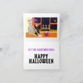 Funny Monkey Halloween Folded Greeting Card Karte (Innenseite)