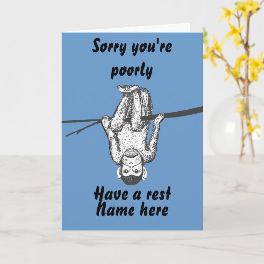 Funny Monkey hängt aus Get Well Card anpassen Karte (Gelbe Blume)