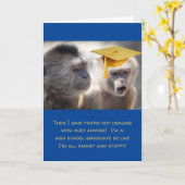 Funny Monkey Happy Abschluss Grußkarte Karte (Gelbe Blume)