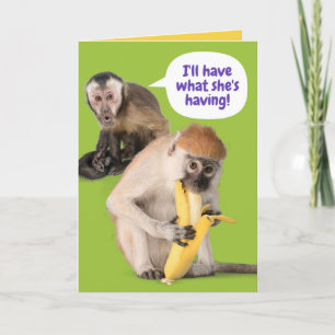 Funny Monkey, ich werde haben, was sie zum Geburts Karte