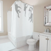 Funny Monkey in der Dusche Silhouette Schatten Duschvorhang (Beispiel)