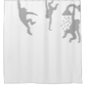 Funny Monkey in der Dusche Silhouette Schatten Duschvorhang (Vorderseite)