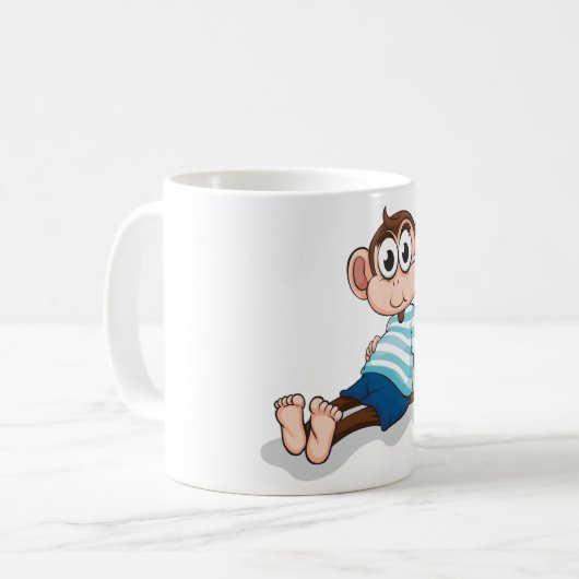 Funny Monkey Kaffeetasse (Vorderseite Links)