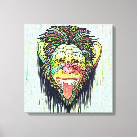 Funny Monkey Leinwanddruck (Vorderseite)