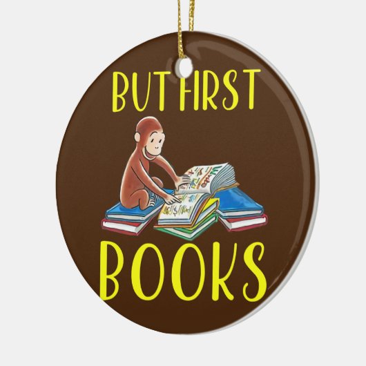 Funny Monkey liest Buch, aber erste Bücher Keramik Ornament (Links)