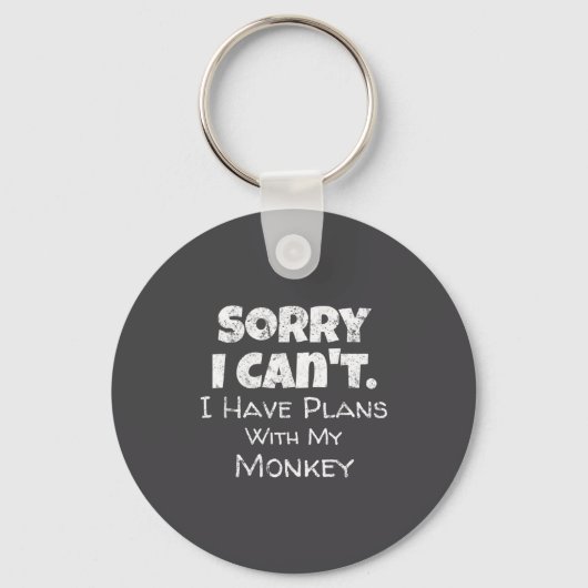 Funny Monkey Lover Quote Design - Plans With My Mo Schlüsselanhänger (Vorderseite)