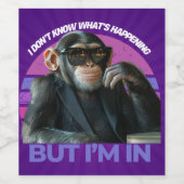Funny Monkey Meme | Retro Minimalistisch Candy Jar Weinetikett (Einzelnes Label)