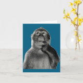 Funny Monkey Meme With Retro Odore Humor Art Style Karte (Gelbe Blume)