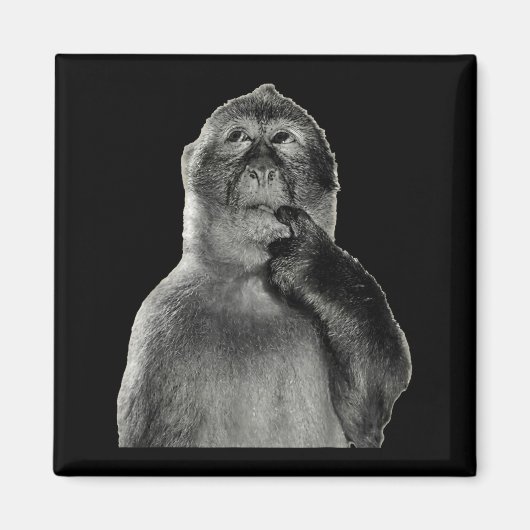 Funny Monkey Meme With Retro Odore Humor Art Style Magnet (Vorne)