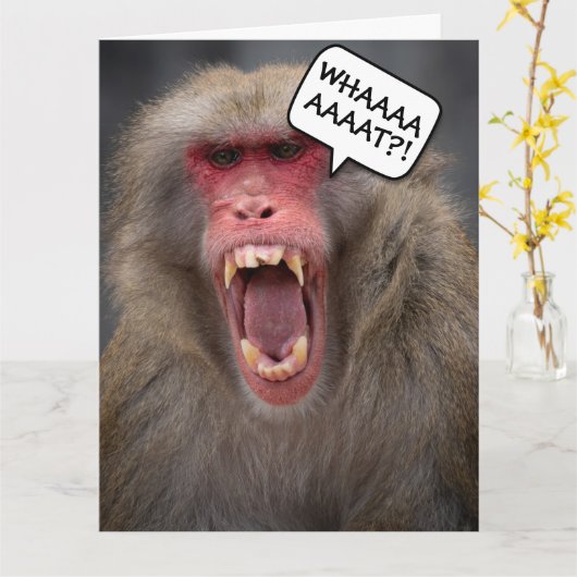 FUNNY MONKEY MILESTONE OLDE BIRTHDAY GREETING CARD KARTE (Gelbe Blume)