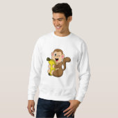 Funny Monkey mit Banana Sweatshirt (Vorne ganz)