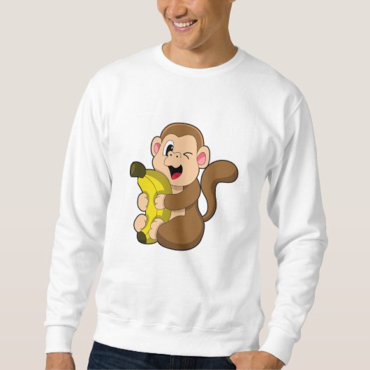 Funny Monkey mit Banana Sweatshirt (Vorderseite)