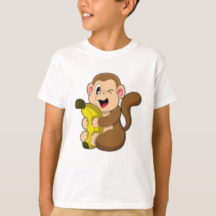 Funny Monkey mit Banana T-Shirt