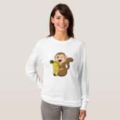 Funny Monkey mit Banana T-Shirt (Vorne ganz)