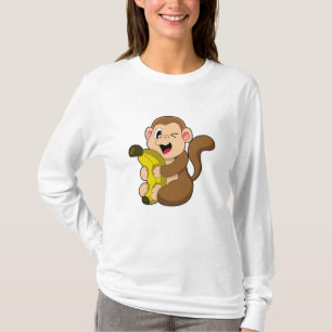 Funny Monkey mit Banana T-Shirt