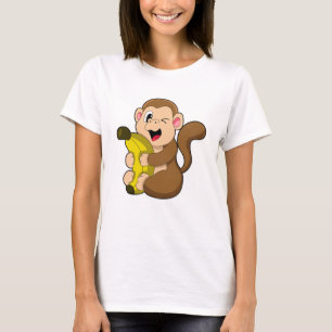 Funny Monkey mit Banana T-Shirt