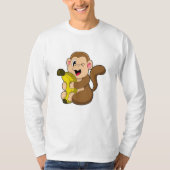 Funny Monkey mit Banana T-Shirt (Vorderseite)