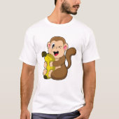 Funny Monkey mit Banana T-Shirt (Vorderseite)