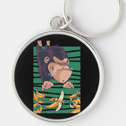 Funny Monkey mit Bananen Schlüsselanhänger (Vorne)