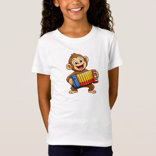 Funny Monkey Music Design T-Shirt (Vorderseite)