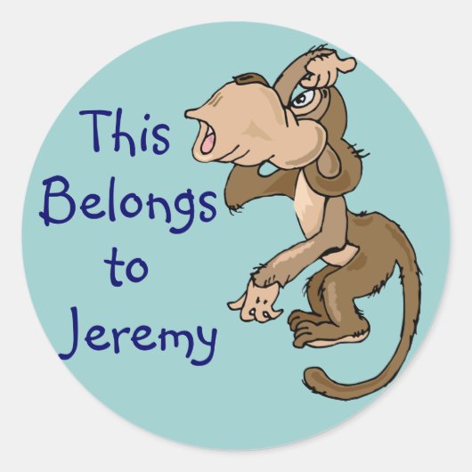Funny Monkey Name Aufkleber (Vorderseite)