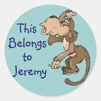 Funny Monkey Name Aufkleber