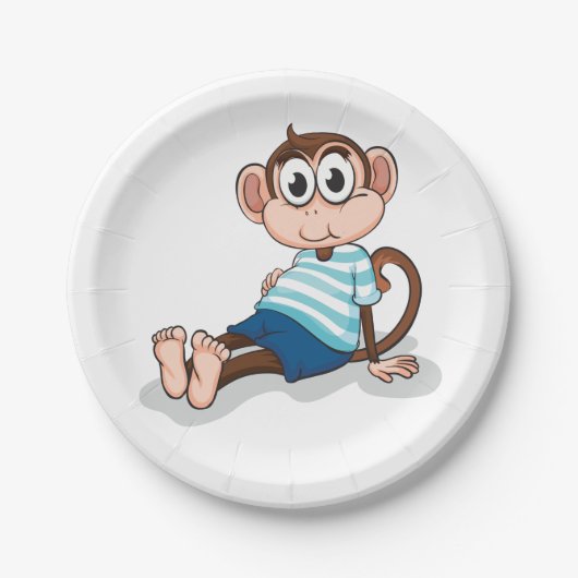 Funny Monkey Pappteller (Vorderseite)