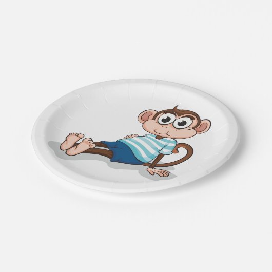 Funny Monkey Pappteller (Schrägansicht)