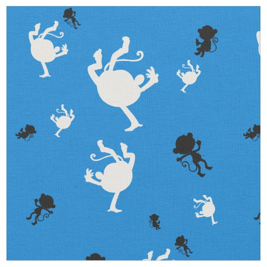 Funny Monkey Pattern Fabric - Spielerisches Jungle Stoff (Nahaufnahme)