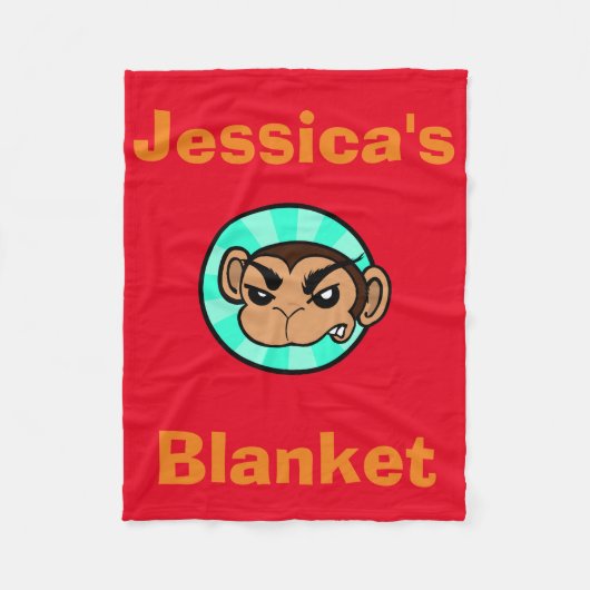 FUNNY MONKEY PERSONALISIERT FLEECE BLANKET (Vorderseite)