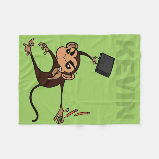 FUNNY MONKEY PERSONALISIERT FLEECE BLANKET (Vorderseite (Horizontal))