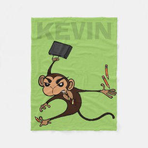 FUNNY MONKEY PERSONALISIERT FLEECE BLANKET
