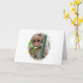 Funny Monkey Picture Grußkarte Karte (Gelbe Blume)