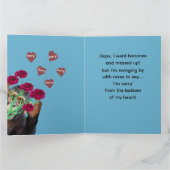 Funny Monkey & Roses Apology Karte (Innenseite)