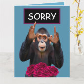 Funny Monkey & Roses Apology  Karte (Gelbe Blume)
