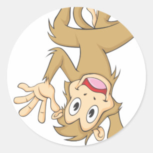 Funny Monkey Runder Aufkleber