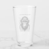 Funny Monkey Schwarz-weiß Ink individuell angepass Glas (Rückseite)