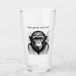 Funny Monkey Schwarz-weiß Ink individuell angepass Glas