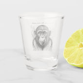 Funny Monkey Schwarz-weiß Ink individuell angepass Schnapsglas (Rückseite)