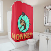 FUNNY MONKEY SHOWER CURTAIN DUSCHVORHANG (Beispiel)