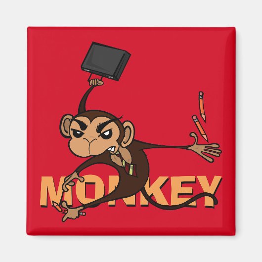 FUNNY MONKEY SQUARE MAGNET (Vorne)