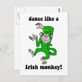 Funny Monkey St Patrick's Day Postkarte (Vorne/Hinten)