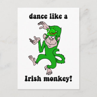 Funny Monkey St Patrick's Day Postkarte