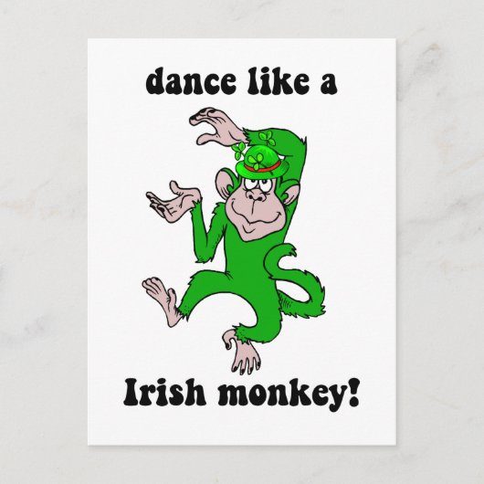 Funny Monkey St Patrick's Day Postkarte (Vorderseite)