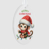 Funny Monkey String Lights Kinder Weihnachten Ornament (Vorderseite)