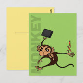 FUNNY MONKEY VERTICAL POSTCARD POSTKARTE (Vorne/Hinten)