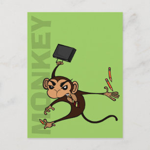 FUNNY MONKEY VERTICAL POSTCARD POSTKARTE