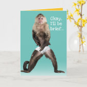 Funny Monkey Wear White Briefs Punny Birthday Karte (Gelbe Blume)