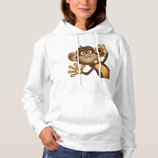 Funny Monkey Womens Hoodie (Vorderseite)